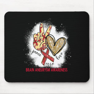Peace Love Cure Bleached Brain Aneurysm Awareness Mouse Pad