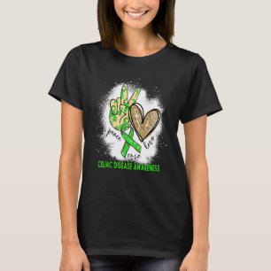 Peace Love Cure Bleached Celiac Disease Awareness T-Shirt