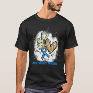 Peace Love Cure Bleached Juvenile Arthritis Awaren T-Shirt