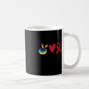 Peace Love Cure Blood Cancer Awareness Support Squ Coffee Mug