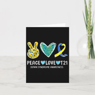 Peace Love Cure Blue & Yellow Ribbon Down Synd Card