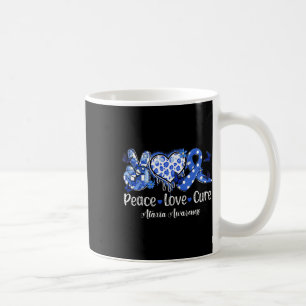 Peace Love Cure Blue Ribbon Ataxia Awareness Coffee Mug