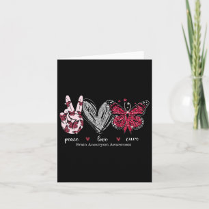 Peace Love Cure Brain Aneurysm Warrior Burgundy Ri Card