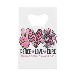 Peace Love Cure Breast Cancer Awareness Ribbon Sun