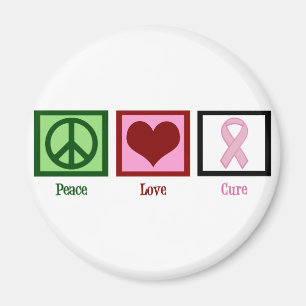 Peace Love Cure Breast Cancer Magnet