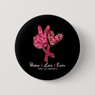 Peace Love Cure Burgundy Ribbon Sickle Cell Awaren 6 Cm Round Badge