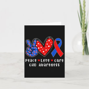 Peace Love Cure Chd Congenital Heart Defect Awaren Card