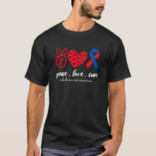 Peace Love Cure CHD Congenital Heart Defect Awaren T-Shirt