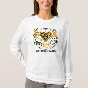 Peace Love Cure Childhood Cancer Awareness Art T-Shirt