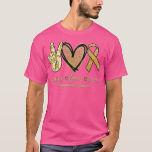 Peace Love Cure Childhood Cancer Awareness Costume T-Shirt