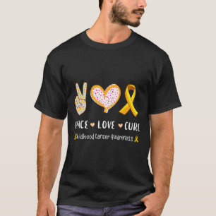 Peace Love Cure Childhood Cancer Awareness Men Wom T-Shirt