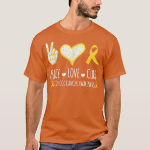 peace love cure Childhood Cancer Awareness ribbon T-Shirt