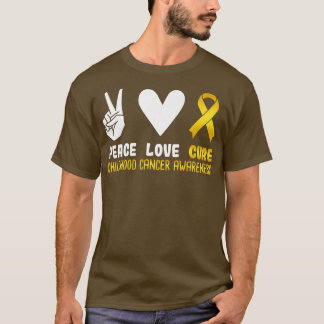 Peace Love Cure Childhood Cancer Awareness T-Shirt