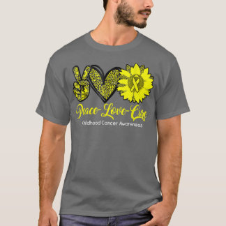 Peace Love Cure-Childhood Cancer Awareness  T-Shirt