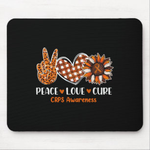 Peace Love Cure CRPS Awareness Month Warrior Orang Mouse Pad