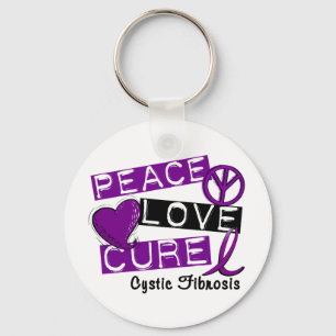 PEACE LOVE CURE CYSTIC FIBROSIS KEY RING