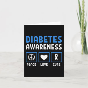 Peace Love Cure Diabetes Awareness 3 Card