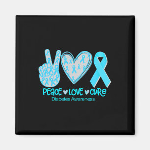 Peace Love Cure Diabetes Awareness Gift Magnet