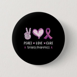 Peace Love Cure Epilepsy Awareness Men Women Kids  6 Cm Round Badge