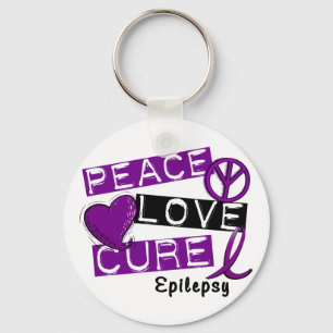 PEACE LOVE CURE EPILEPSY KEY RING