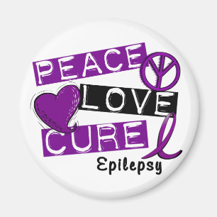 PEACE LOVE CURE EPILEPSY MAGNET