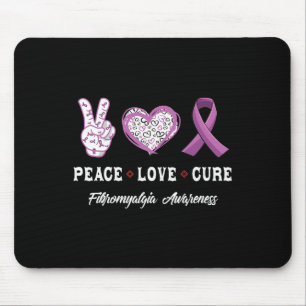 Peace Love Cure Fibromyalgia Awareness Men Women K Mouse Pad