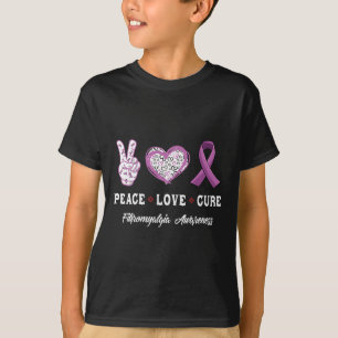Peace Love Cure Fibromyalgia Awareness Men Women K T-Shirt