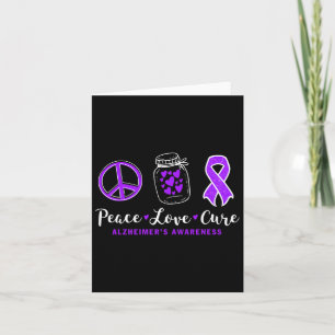 Peace Love Cure For Heimerheimer S Warrior Tee Hei Card