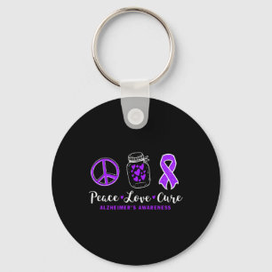 Peace Love Cure For Heimerheimer S Warrior Tee Hei Key Ring