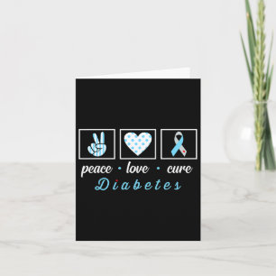 Peace Love Cure Grey Blue Ribbon Type 1 Diabetes A Card