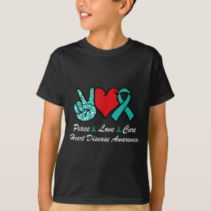 Peace Love Cure Heart Disease Awareness Chd Suppor T-Shirt