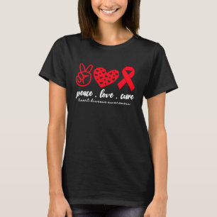 Peace Love Cure Heart Disease Awareness Month For T-Shirt