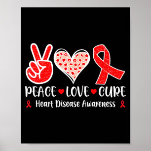 Peace. Love. Cure - Heart Disease Awareness Month  Poster