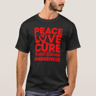 Peace Love Cure Heart Disease Awareness T-Shirt