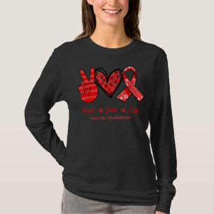 Peace Love Cure Heart Health Awareness 2022 T-Shirt