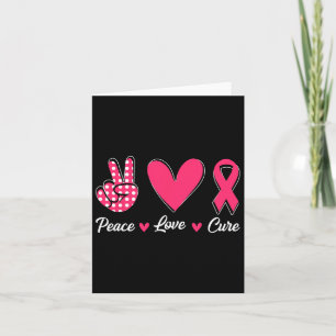 Peace Love Cure Heart Pink Ribbon Breast Cancer Aw Card