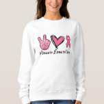 Peace Love Cure Heart Pink Ribbon Breast Cancer Sweatshirt<br><div class="desc">Peace Love Cure Heart Pink Ribbon Breast Cancer Awareness Sweatshirt Key Features: 1. Stylish Design: The sweatshirt features a trendy and eye-catching design, making it a perfect addition to your casual wardrobe. 2. Premium Material: Our sweatshirt is made from a blend of cosy cotton and durable polyester, ensuring long-lasting comfort...</div>