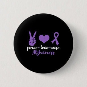 Peace Love Cure Heimerheimers Awareness Family War 6 Cm Round Badge