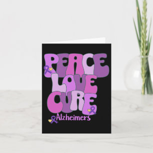 Peace Love Cure Heimerheimer's Awareness Purple Ri Card