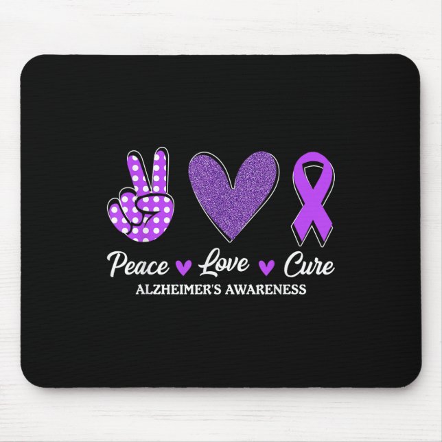 Peace Love Cure Heimers Awareness  Mouse Pad (Front)