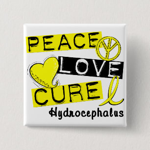 Peace Love Cure Hydrocephalus 15 Cm Square Badge