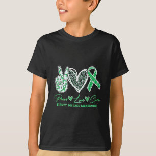Peace Love Cure Kidney Disease Awareness Gifts T-Shirt