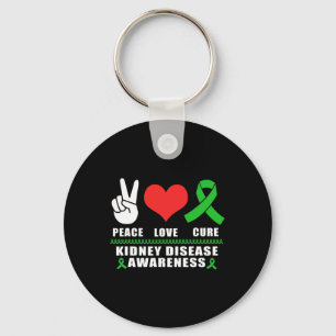 Peace Love Cure Kidney Disease Awareness Key Ring