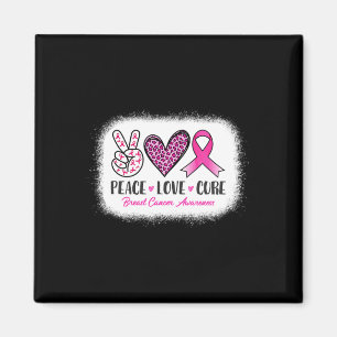 Peace Love Cure Leopard Breast Cancer Awareness Magnet