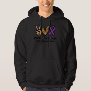 Peace Love Cure Leopard Heart Lupus Awareness Mont Hoodie