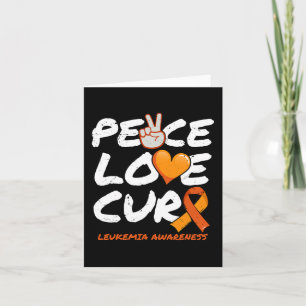 Peace Love Cure - Leukaemia Awareness Card