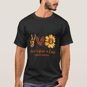 Peace Love Cure Leukaemia Awareness Gift T-Shirt