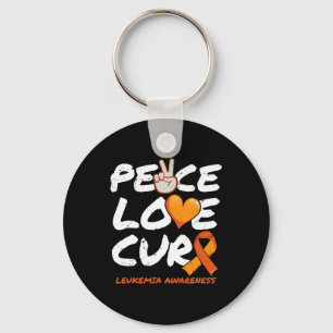 Peace Love Cure - Leukaemia Awareness Key Ring