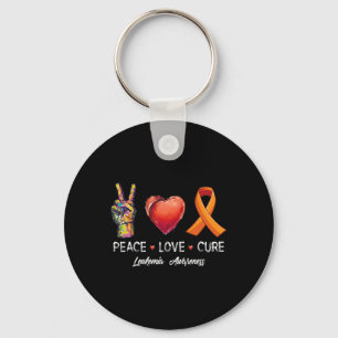 Peace Love cure leukaemia awareness men women kids Key Ring