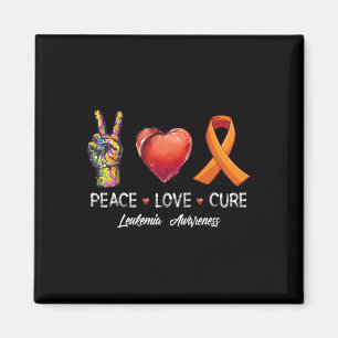 Peace Love cure leukaemia awareness men women kids Magnet